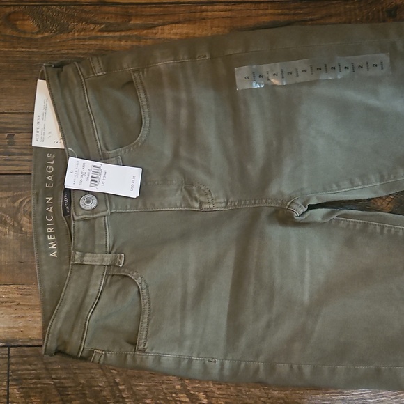 BOGO 1. American Eagle Olive Green Jeans & 1. Gap Gray Jeans. Both New With Tags - Picture 2 of 13